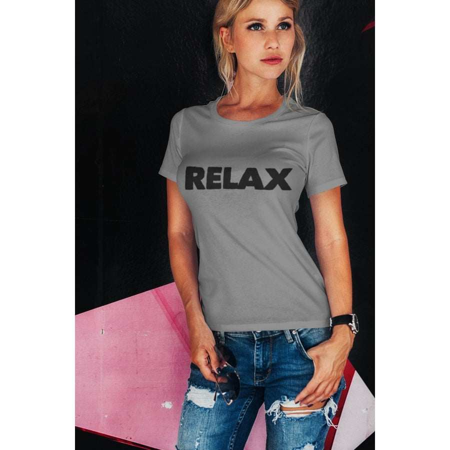 Relax Tee Shirt Unisex Heavy Cotton Tee T Shirt funny shirts Gray White Orange Yellow Blue Red Word Shirt Image 1