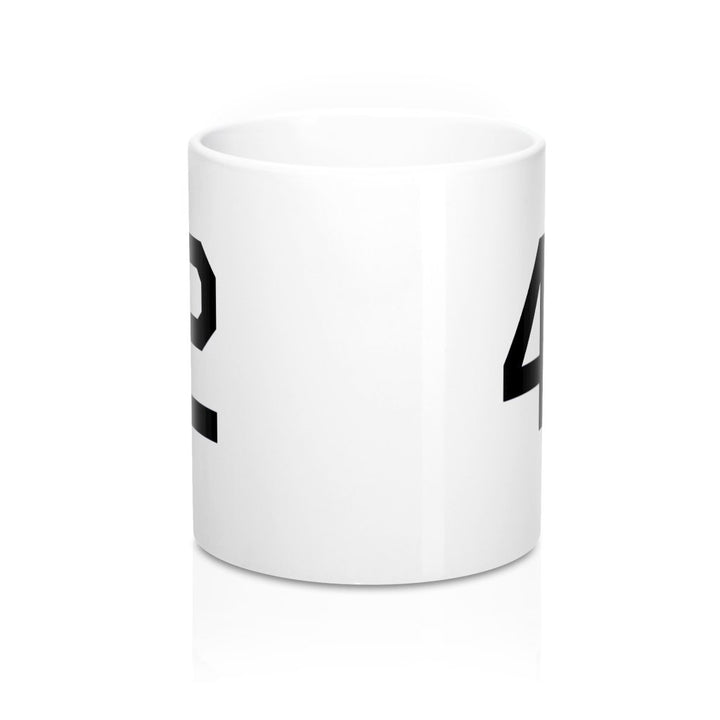 Baseball Coffee Mug Honoring Baseballs Barrier Breaker Famous Number 42 Forty Two Coffee Mug 11oz Black Image 3