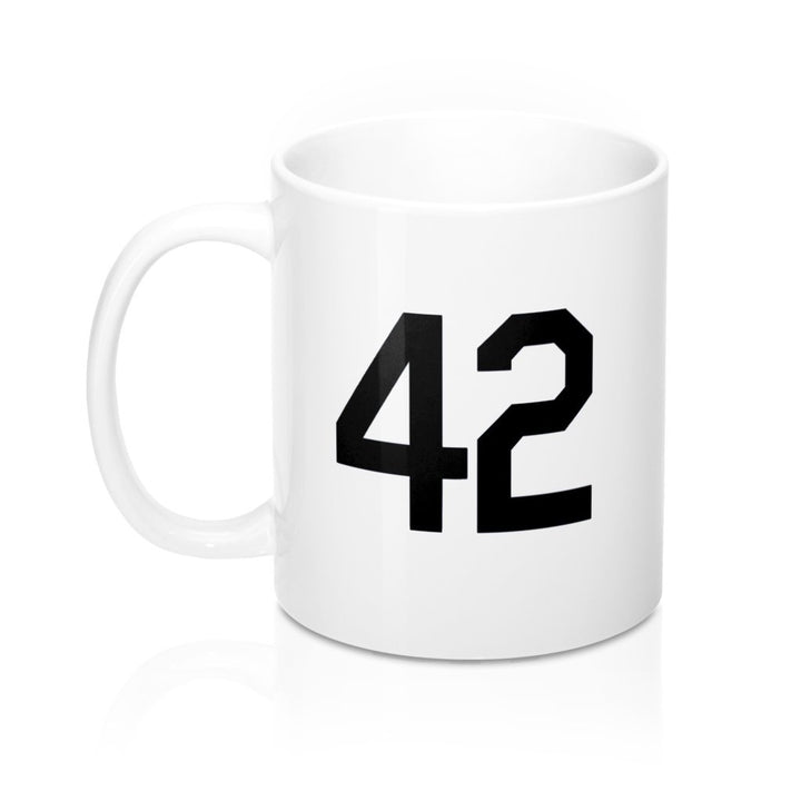 Baseball Coffee Mug Honoring Baseballs Barrier Breaker Famous Number 42 Forty Two Coffee Mug 11oz Black Image 4