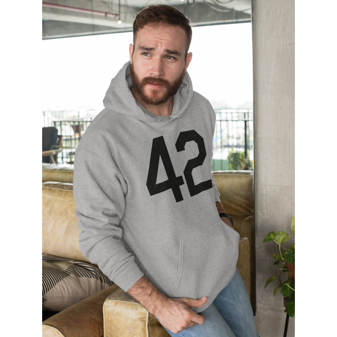 Baseball Hoodie Unisex Heavy Blend Hooded Sweatshirt Black Number Forty Two Honoring Baseballs Barrier Breaker Baseball Image 1