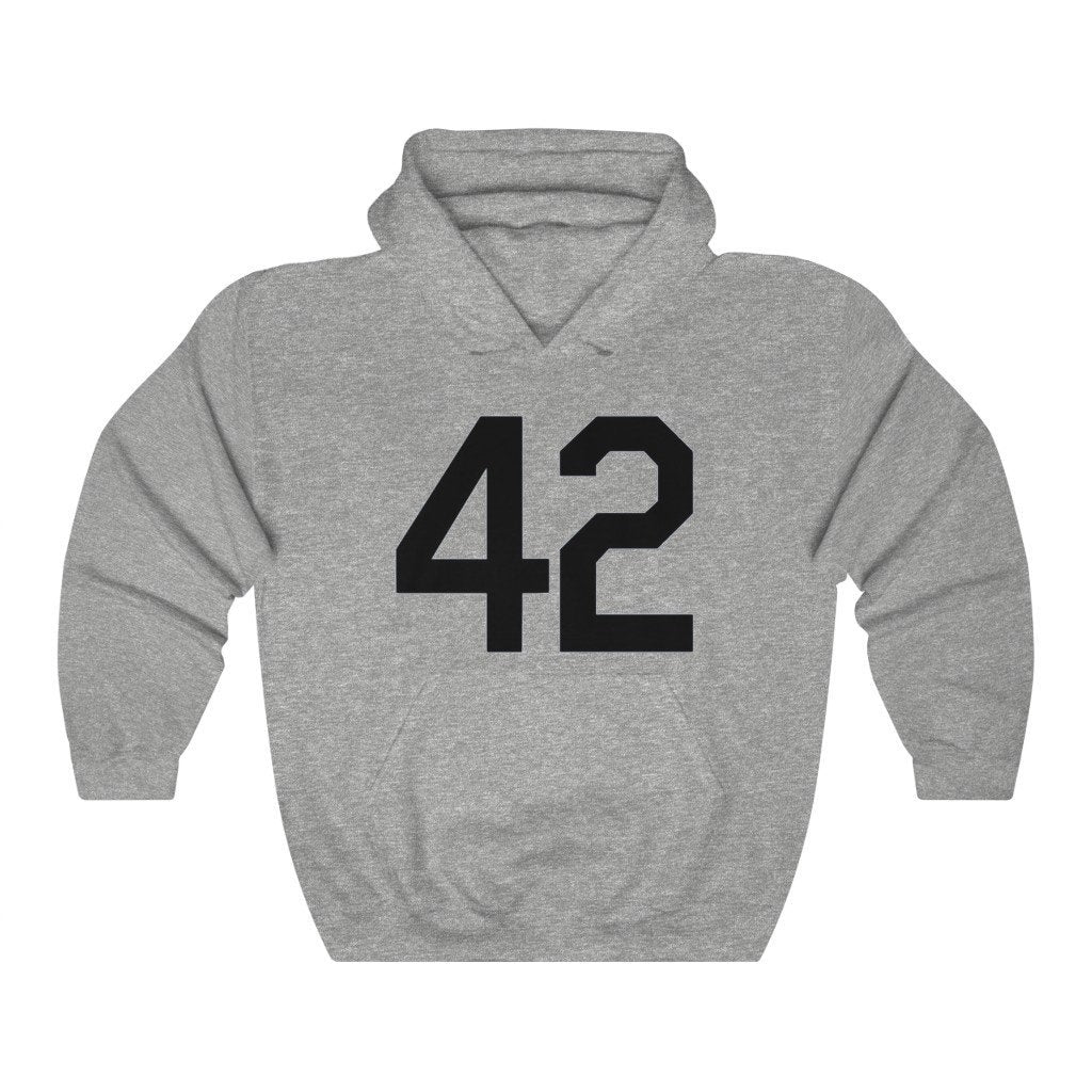 Baseball Hoodie Unisex Heavy Blend Hooded Sweatshirt Black Number Forty Two Honoring Baseballs Barrier Breaker Baseball Image 2