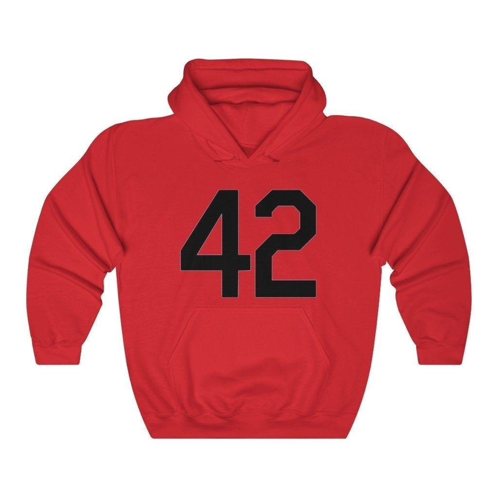 Baseball Hoodie Unisex Heavy Blend Hooded Sweatshirt Black Number Forty Two Honoring Baseballs Barrier Breaker Baseball Image 4