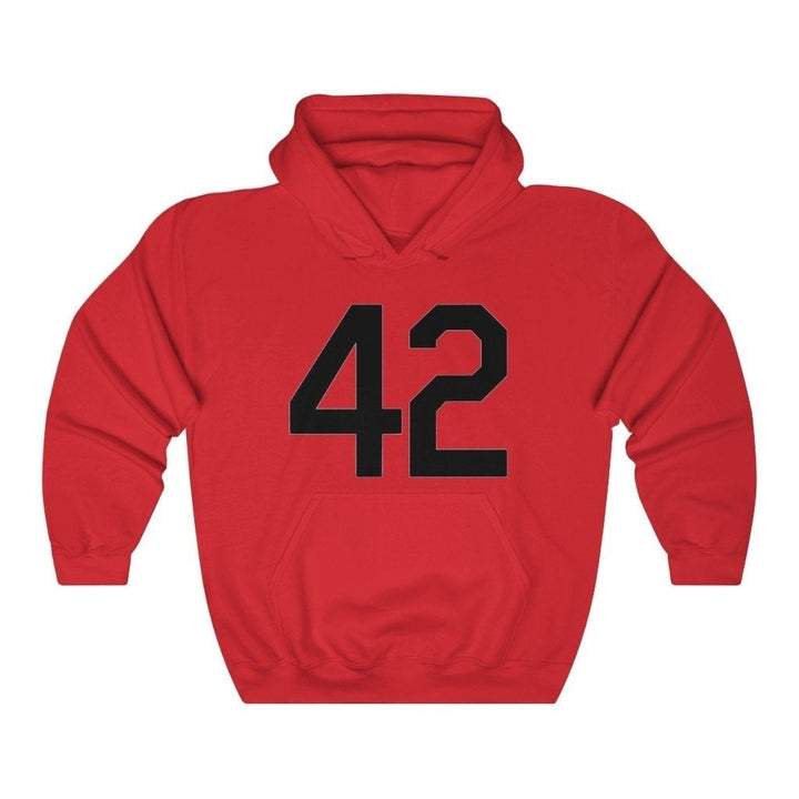 Baseball Hoodie Unisex Heavy Blend Hooded Sweatshirt Black Number Forty Two Honoring Baseballs Barrier Breaker Baseball Image 4