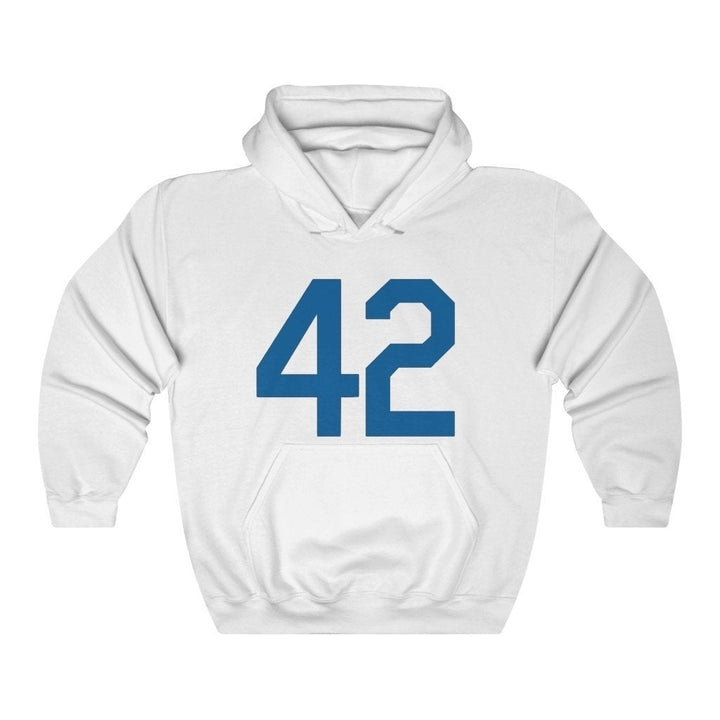 Baseball Hoodie Unisex Heavy Blend Hooded Sweatshirt Blue Number Forty Two Honoring Baseballs Barrier Breaker Baseball Image 3