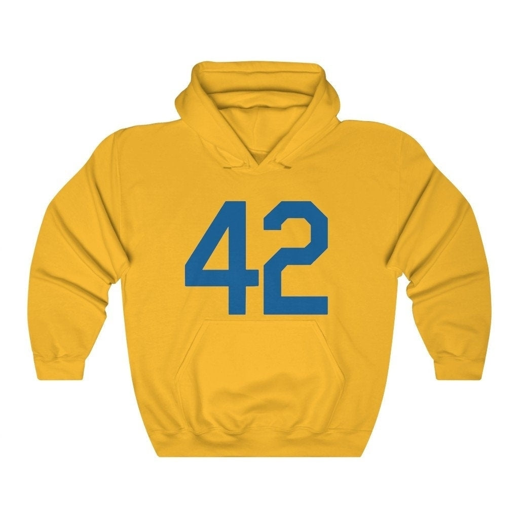 Baseball Hoodie Unisex Heavy Blend Hooded Sweatshirt Blue Number Forty Two Honoring Baseballs Barrier Breaker Baseball Image 4