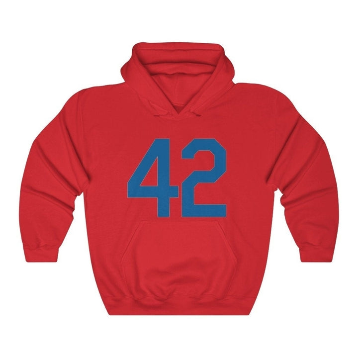 Baseball Hoodie Unisex Heavy Blend Hooded Sweatshirt Blue Number Forty Two Honoring Baseballs Barrier Breaker Baseball Image 4