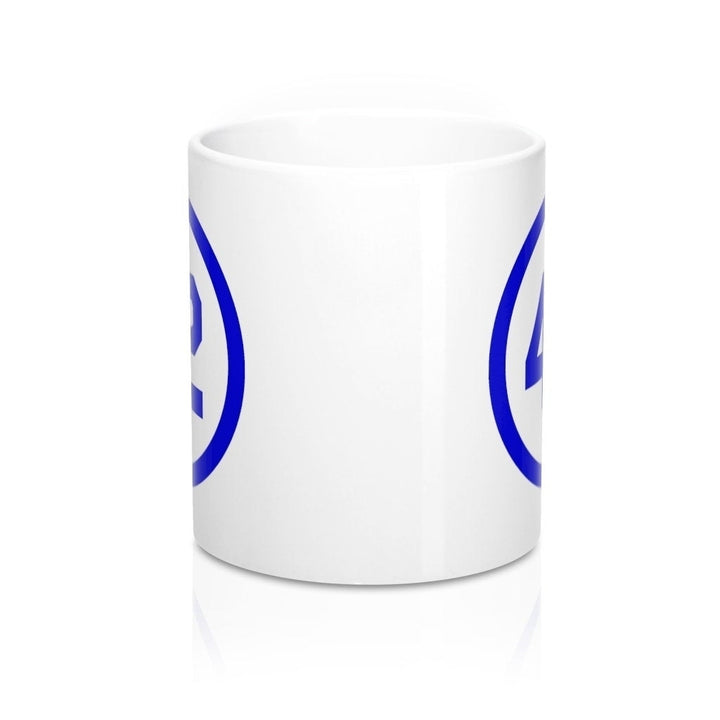 Fun Coffee Mug Honoring Baseballs Barrier Breaker Famous Number 42 Forty Two Coffee Mug 11oz Blue Image 3