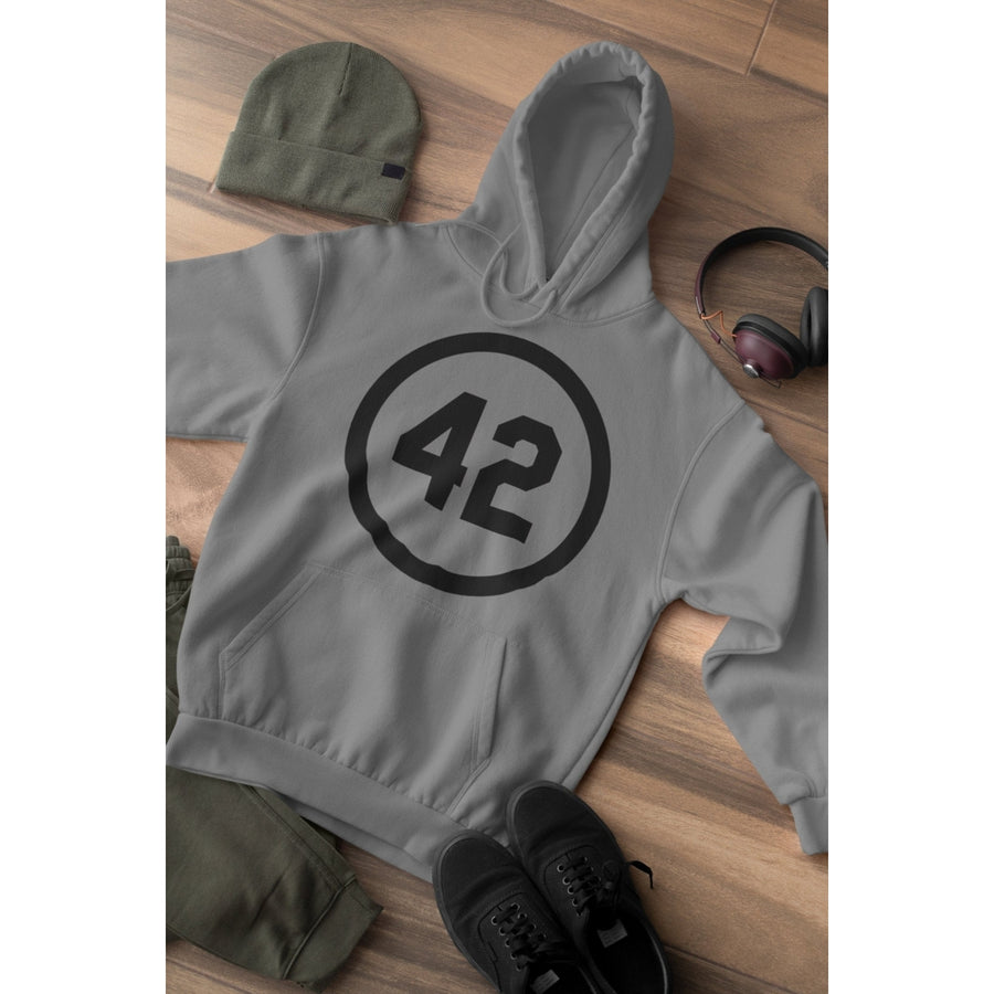 Baseball Hoodie Honoring Baseballs Barrier Breaker Famous Number 42 Baseball Forty Two Unisex Heavy Blend Hooded Image 1