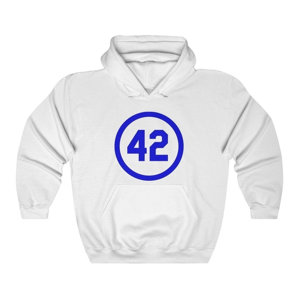 Baseball Hoodie Honoring Baseballs Barrier Breaker Famous Number 42 Baseball Forty Two Unisex Heavy Blend Hooded Image 3