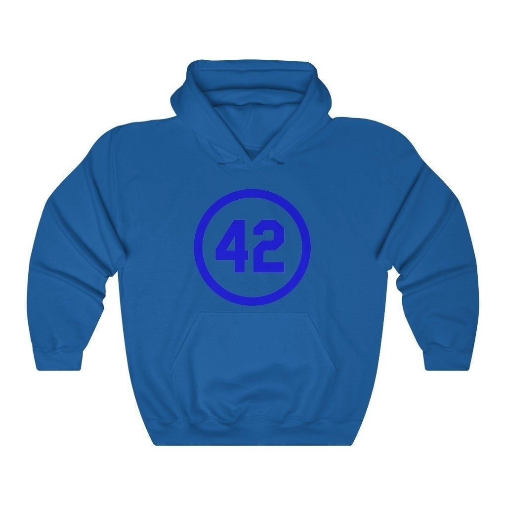 Baseball Hoodie Honoring Baseballs Barrier Breaker Famous Number 42 Baseball Forty Two Unisex Heavy Blend Hooded Image 4