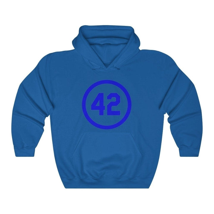 Baseball Hoodie Honoring Baseballs Barrier Breaker Famous Number 42 Baseball Forty Two Unisex Heavy Blend Hooded Image 4