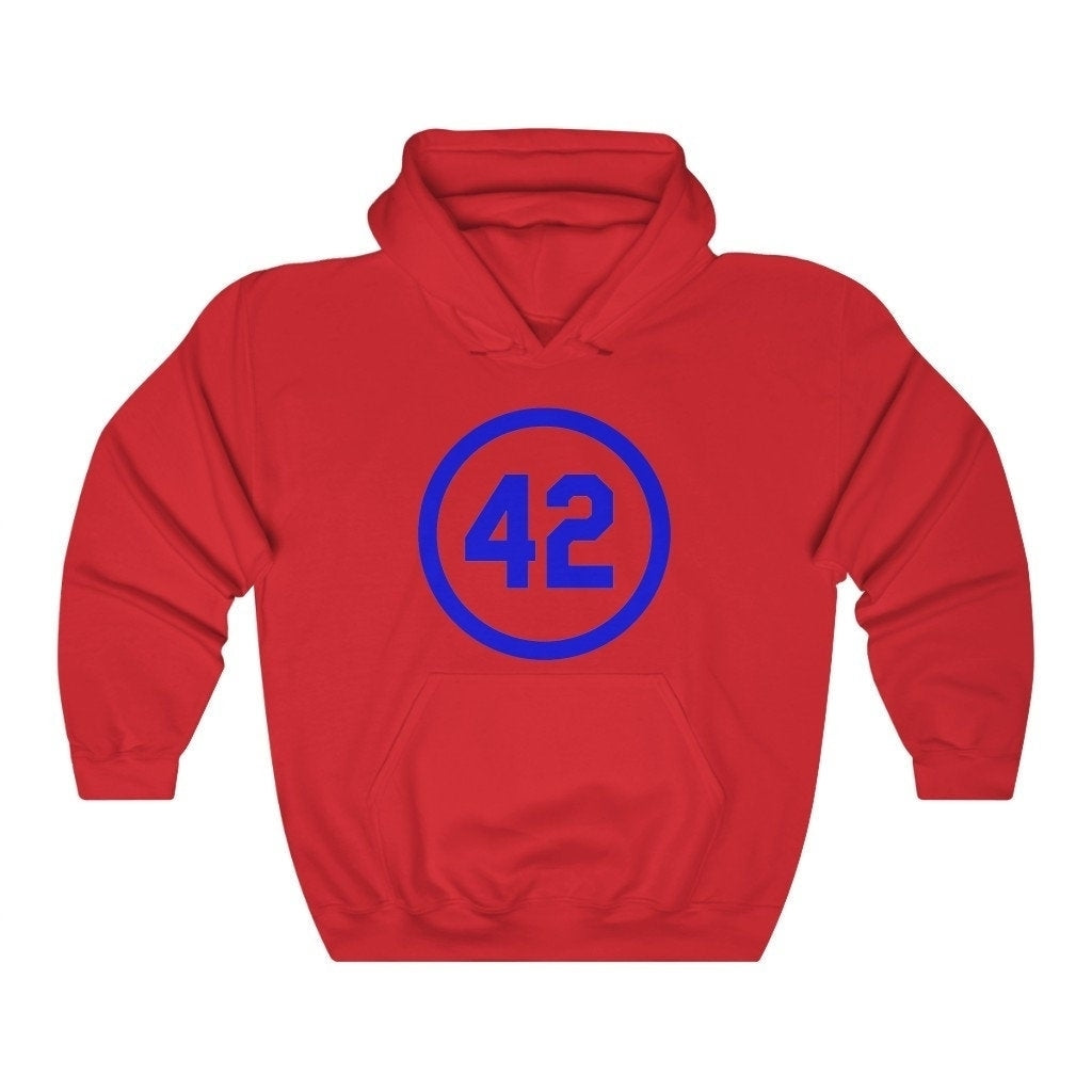 Baseball Hoodie Honoring Baseballs Barrier Breaker Famous Number 42 Baseball Forty Two Unisex Heavy Blend Hooded Image 6