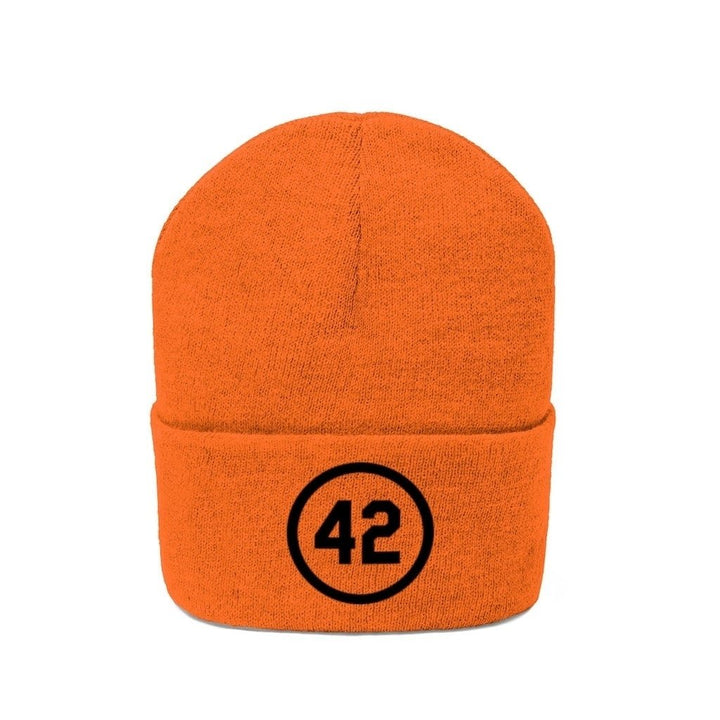 Knit Beanie Number Forty Two Honoring Baseballs Barrier Breaker 42  Stocking Cap Image 6