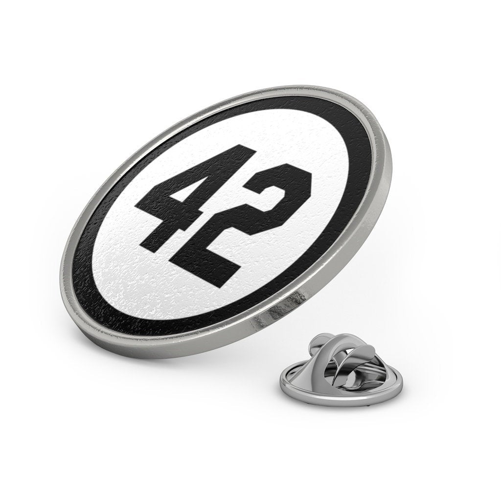 Metal Pin 42 Lapel Pin Silver with Black Number Forty Two Honoring Baseballs Barrier Breaker Tie Tack Collector Pins Image 3