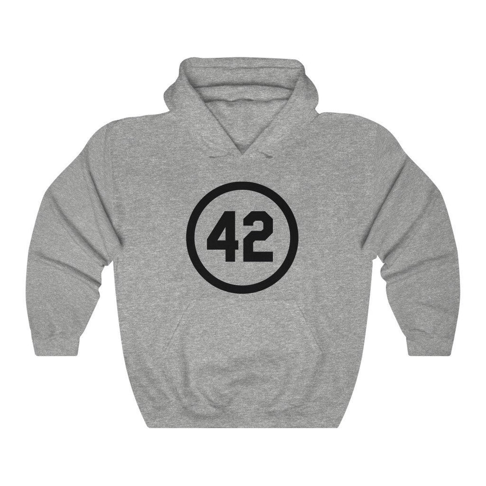 Honoring Baseballs Barrier Breaker Famous Number 42 Baseball Forty Two Unisex Heavy Blend Hooded Sweatshirt Image 2