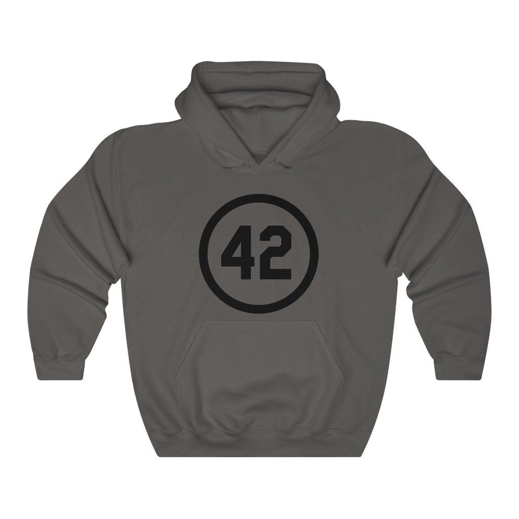 Honoring Baseballs Barrier Breaker Famous Number 42 Baseball Forty Two Unisex Heavy Blend Hooded Sweatshirt Image 6