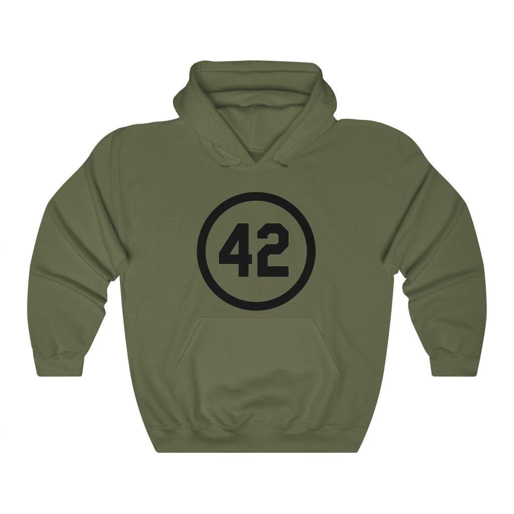 Honoring Baseballs Barrier Breaker Famous Number 42 Baseball Forty Two Unisex Heavy Blend Hooded Sweatshirt Image 7