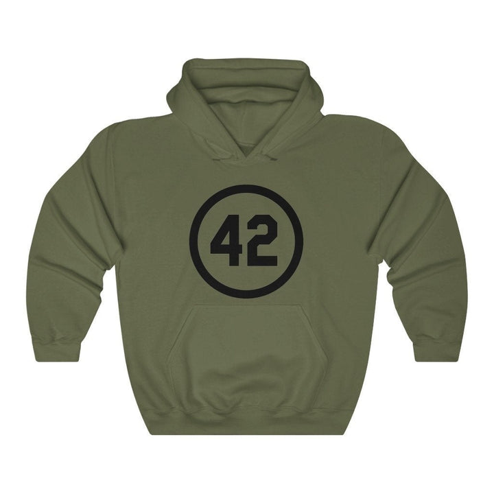 Honoring Baseballs Barrier Breaker Famous Number 42 Baseball Forty Two Unisex Heavy Blend Hooded Sweatshirt Image 7