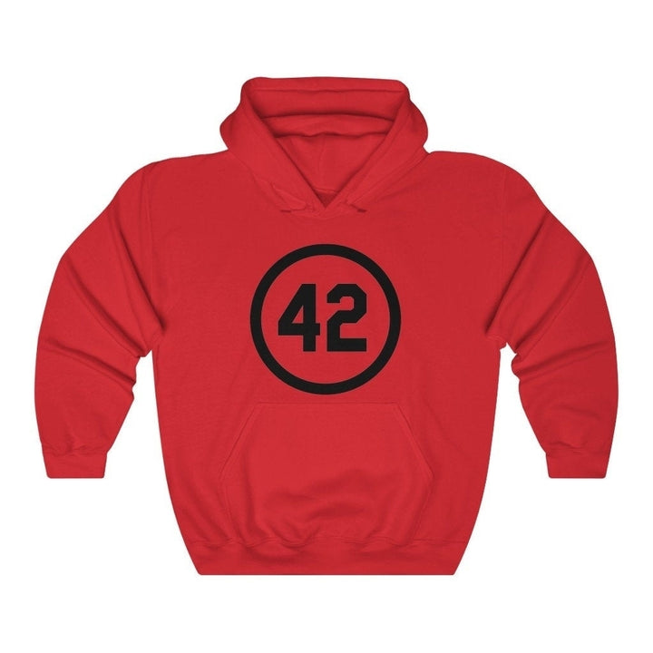 Honoring Baseballs Barrier Breaker Famous Number 42 Baseball Forty Two Unisex Heavy Blend Hooded Sweatshirt Image 8