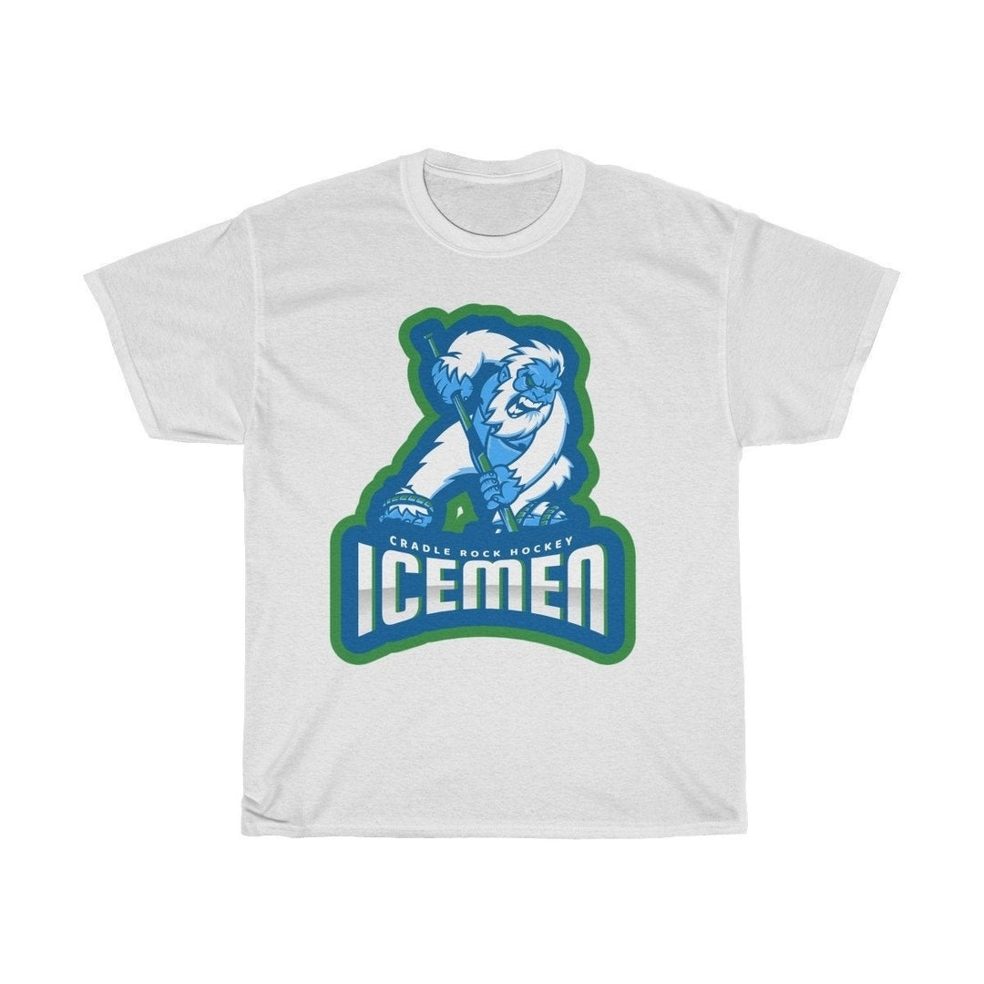 Hockey T Shirt Cradle Rock Icemen Hockey Team Player Unisex Heavy Cotton Tee Image 4