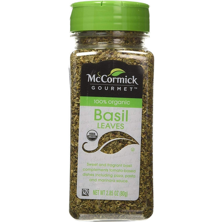 McCormick Gourmet 100% Organic Basil 2.85 Ounce Image 1