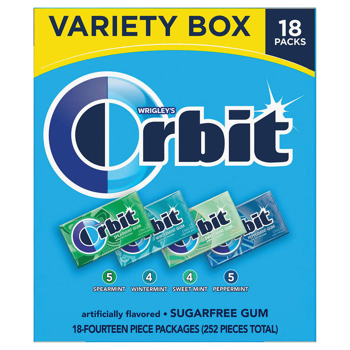 Orbit Sugar Free Mint Chewing Gum Bulk Variety Pack14 Pieces (18 Packs) Image 1