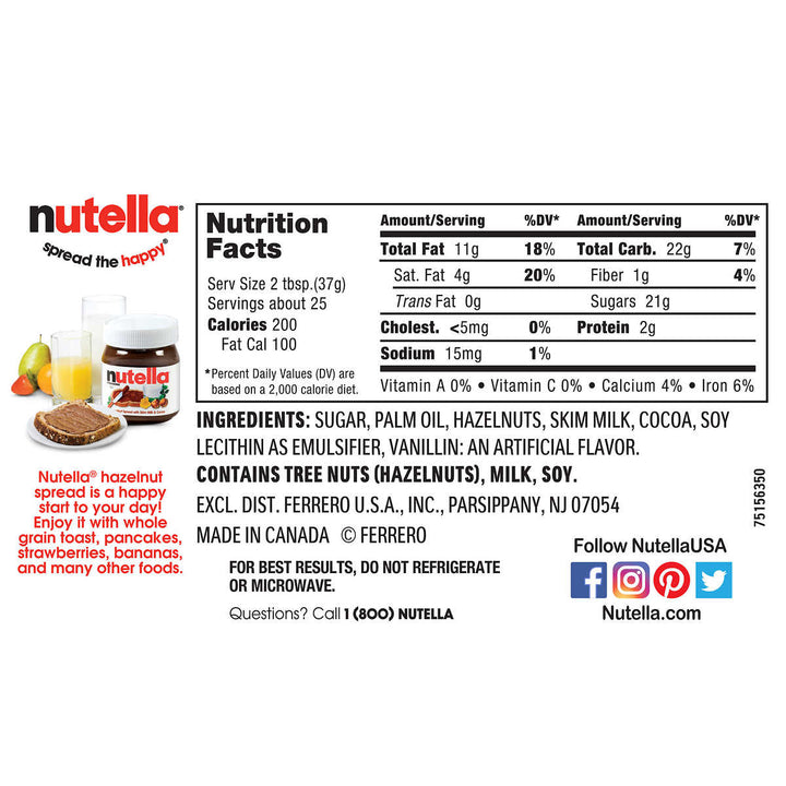Nutella Hazelnut Spread with Cocoa33.5 Ounce (Pack of 2) Image 2