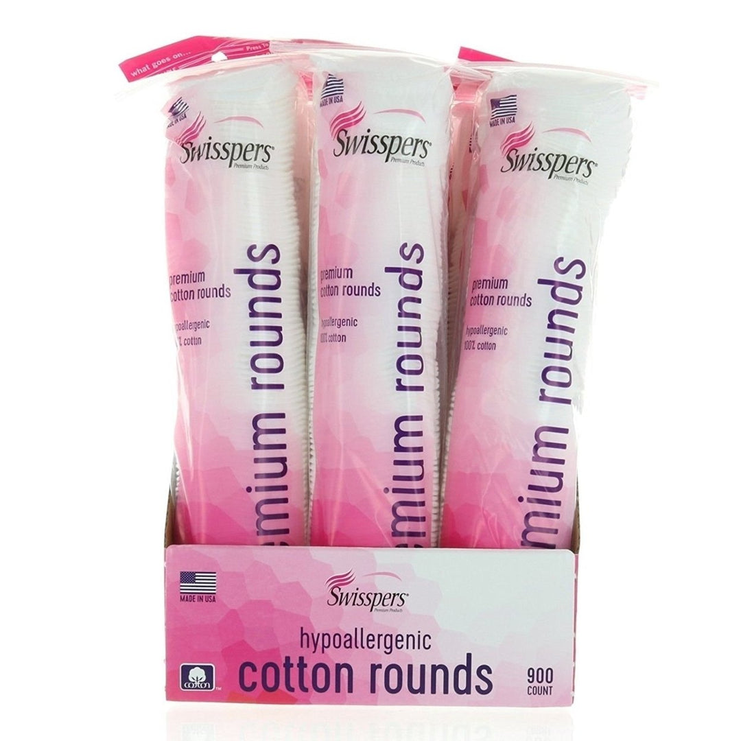 Swisspers Premium Hypoallergenic Cotton Rounds 900 Count Image 1