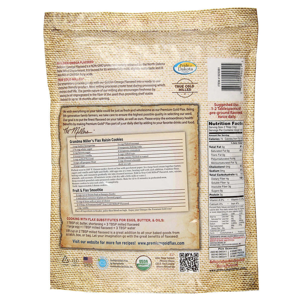 Premium Gold Organic Flaxseed, 4 Pounds Image 2