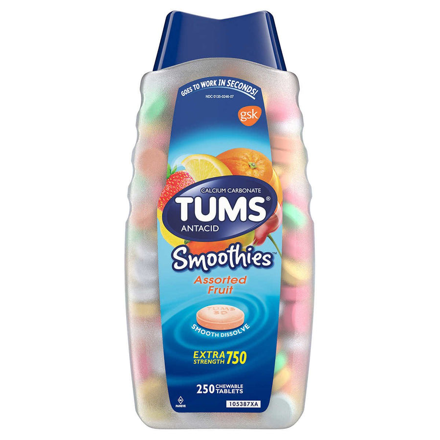 TUMS Antacid Extra Strength Smoothies250 Chewable Tablets Image 1