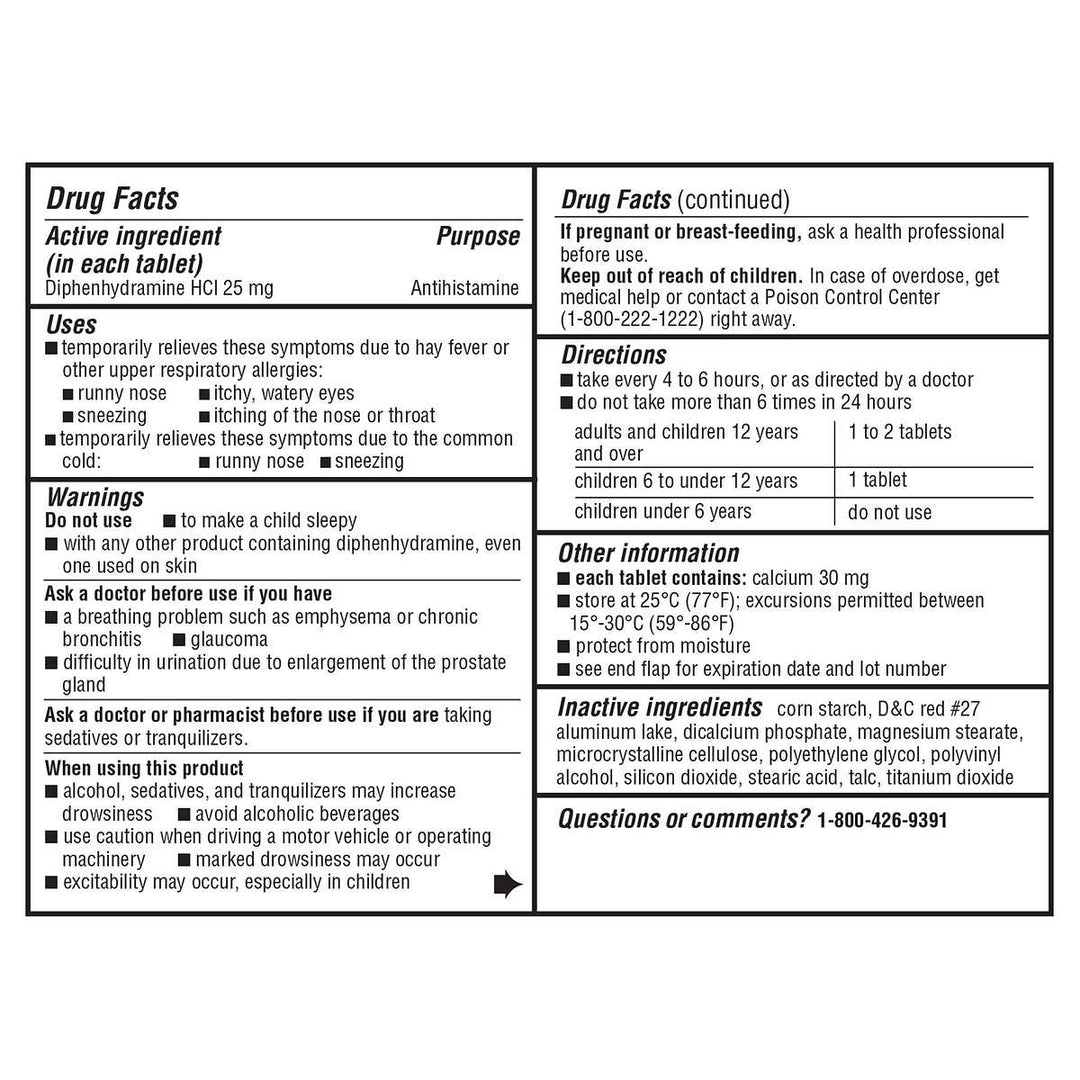 Kirkland Signature Allergy Medicine 25 mg. 600 Minitabs Image 3