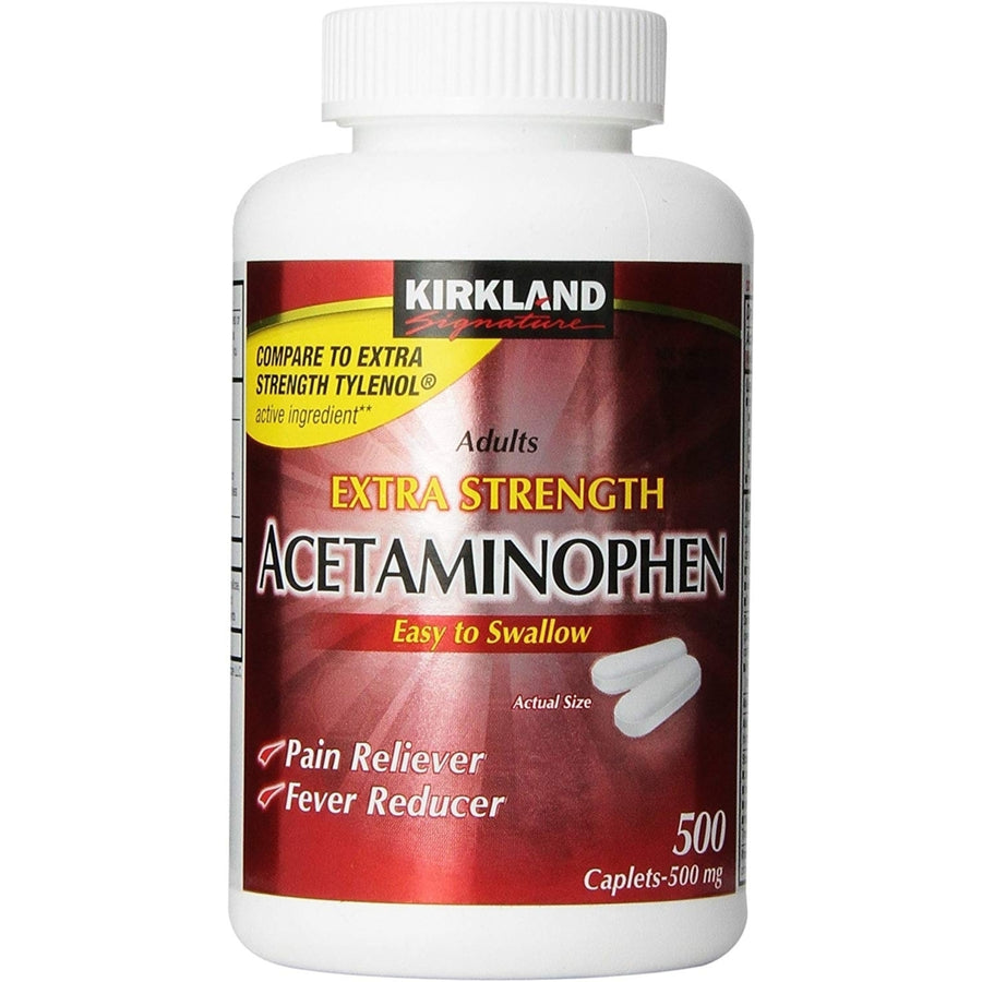 Kirkland Signature Extra Strength Acetaminophen 500 mg.1,000 Caplets Image 1