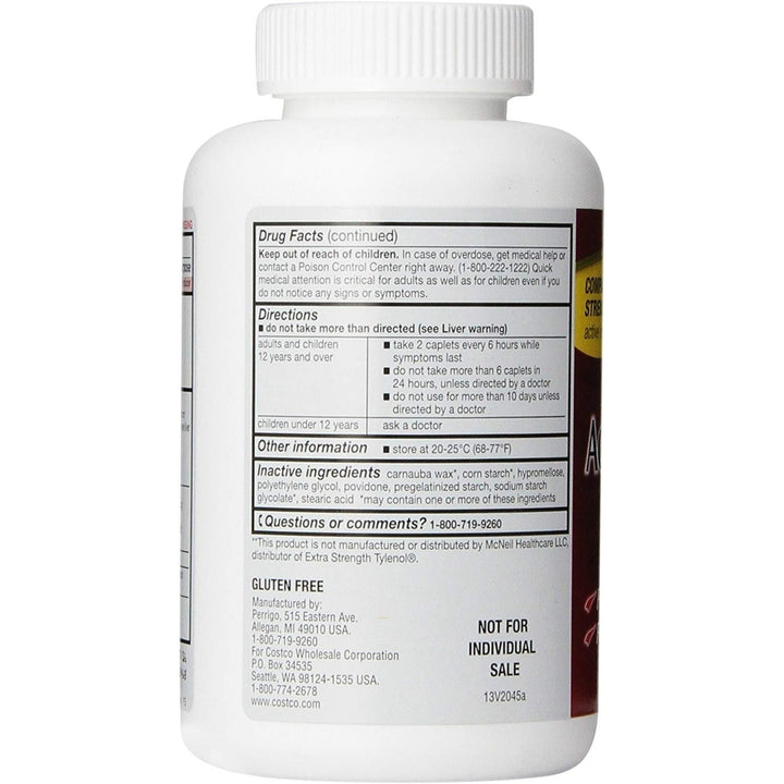 Kirkland Signature Extra Strength Acetaminophen 500 mg.1,000 Caplets Image 3