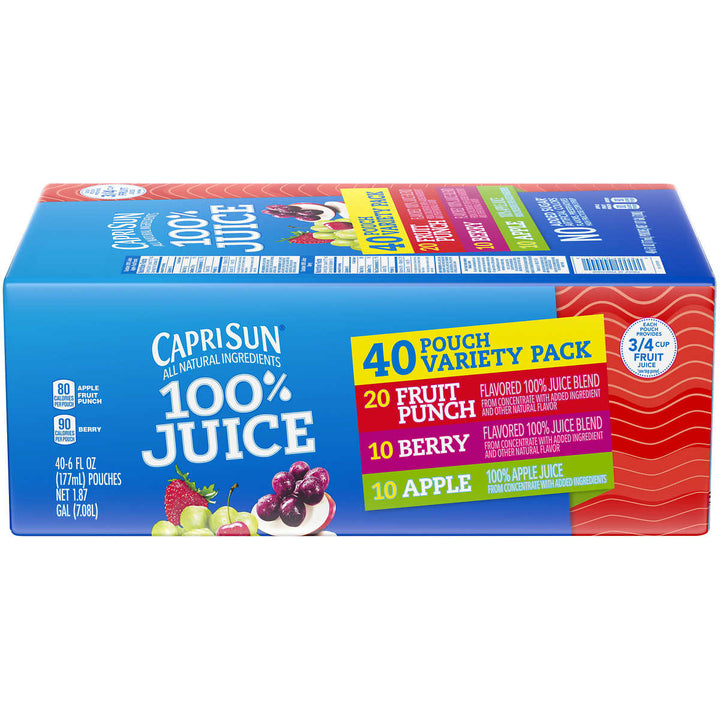 Capri Sun 100% Juice Variety Pack 6 Fluid Ounce (40 Count) Image 1