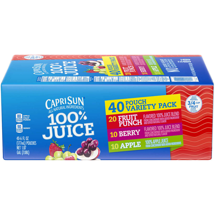 Capri Sun 100% Juice Variety Pack 6 Fluid Ounce (40 Count) Image 1