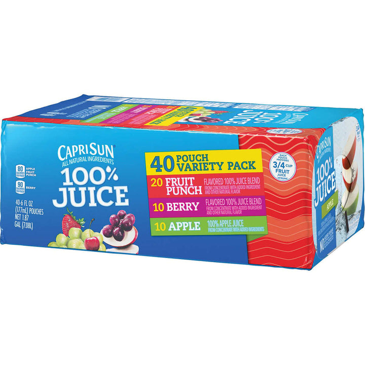 Capri Sun 100% Juice Variety Pack 6 Fluid Ounce (40 Count) Image 4