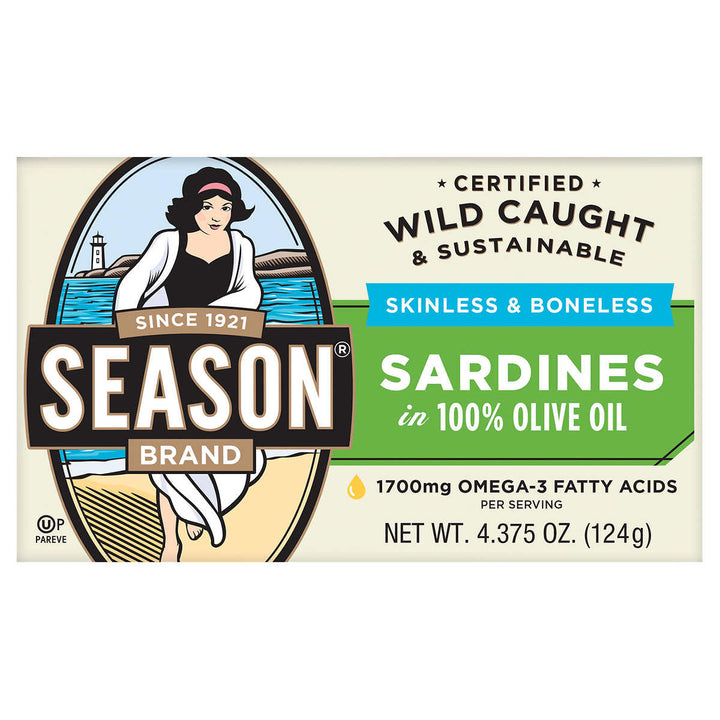 Season Skinless and Boneless Sardines in Olive Oil4.38 Ounce (Pack of 6) Image 1