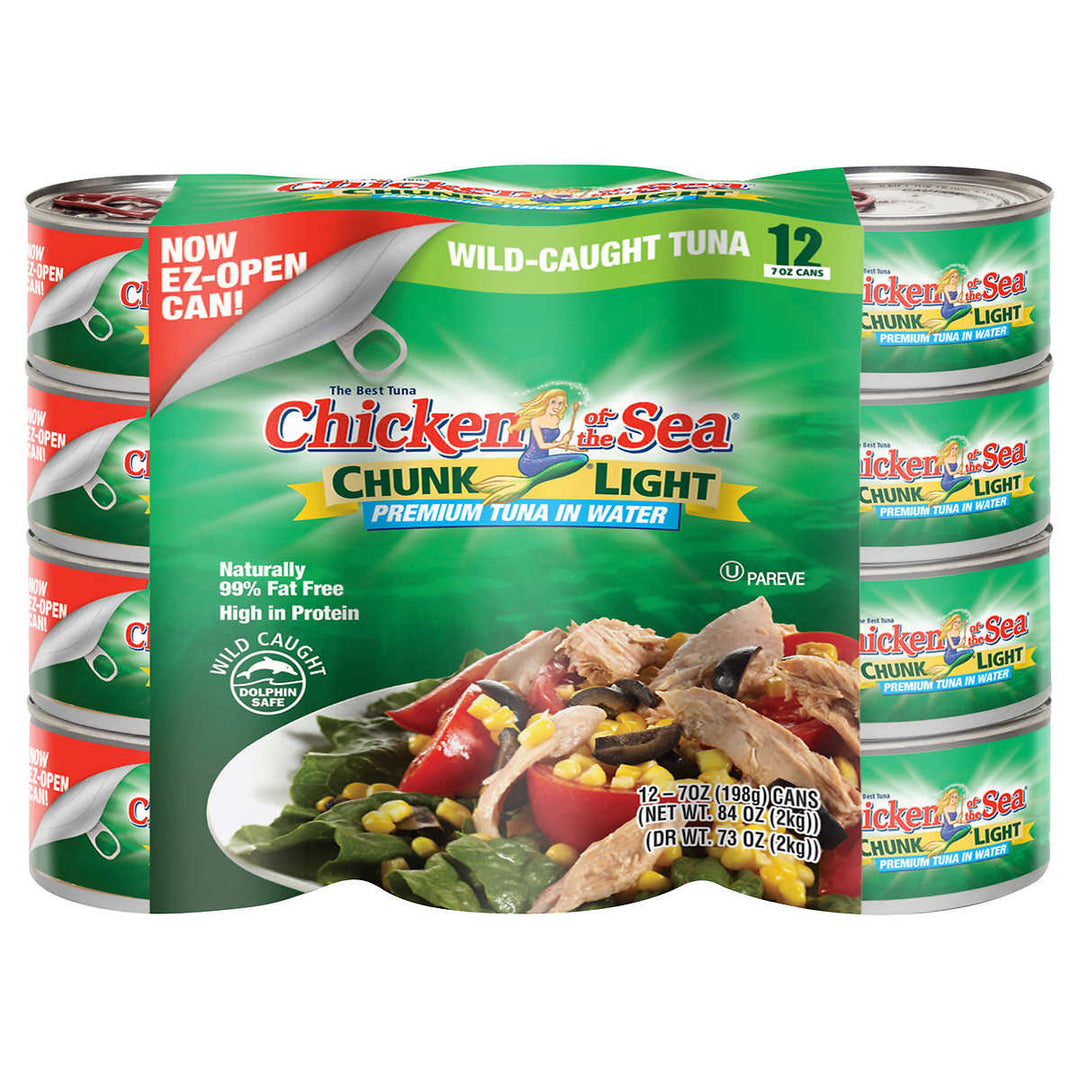 Chicken of the Sea Chunk Light Premium Tuna in Water7 Ounce (Pack of 12) Image 1