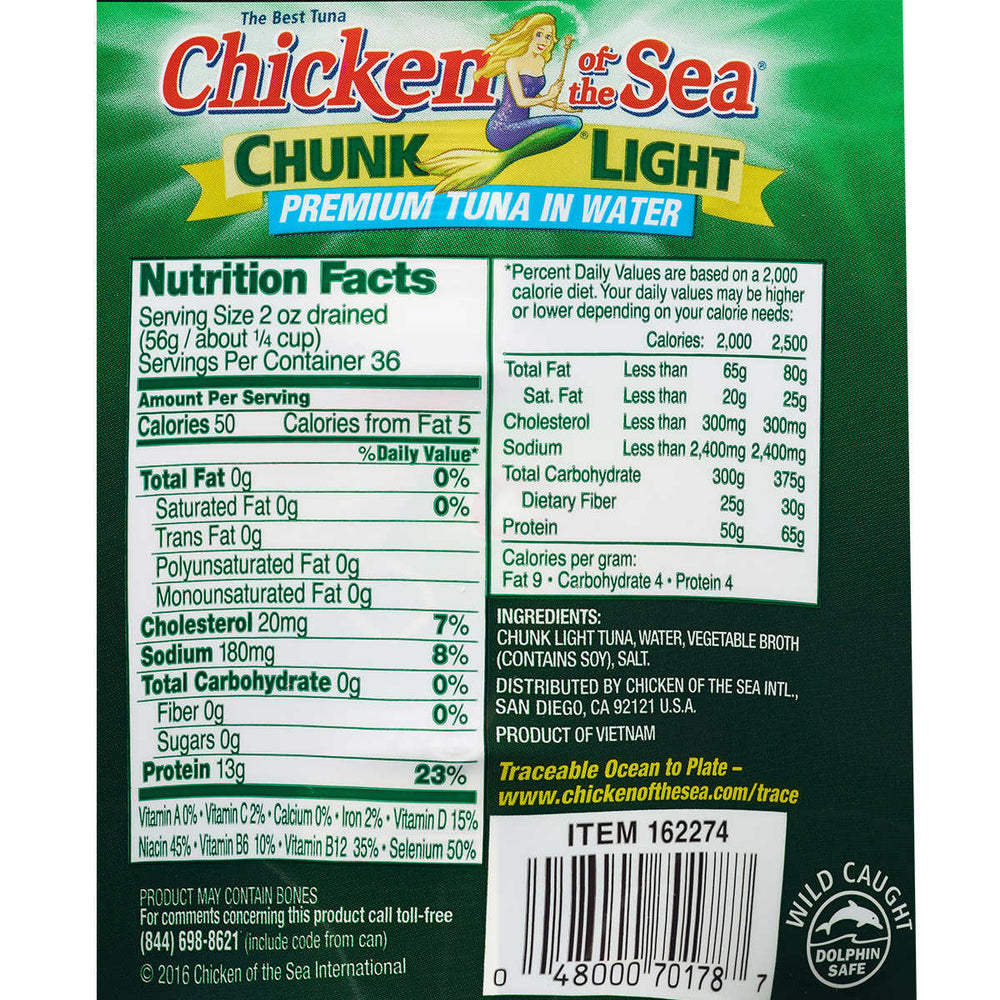 Chicken of the Sea Chunk Light Premium Tuna in Water7 Ounce (Pack of 12) Image 2
