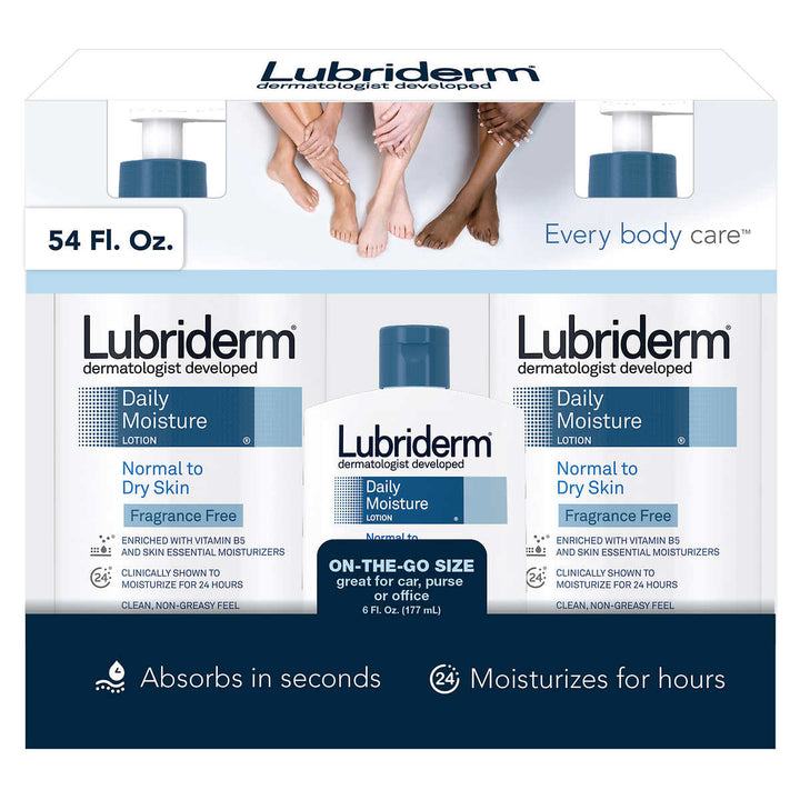Lubriderm Daily Moisture Lotion Fragrance Free 3-pack Image 1