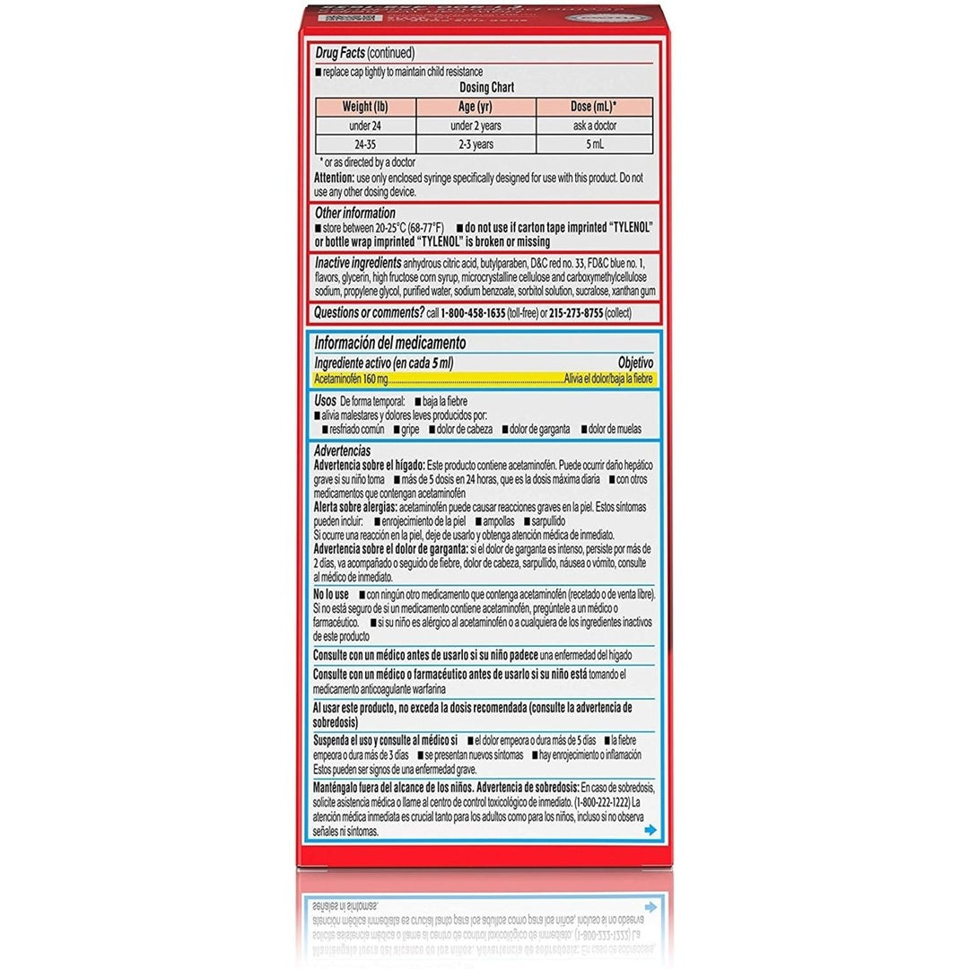 Infants Tylenol Pain and Fever Cherry Flavor 4 Ounces Image 4