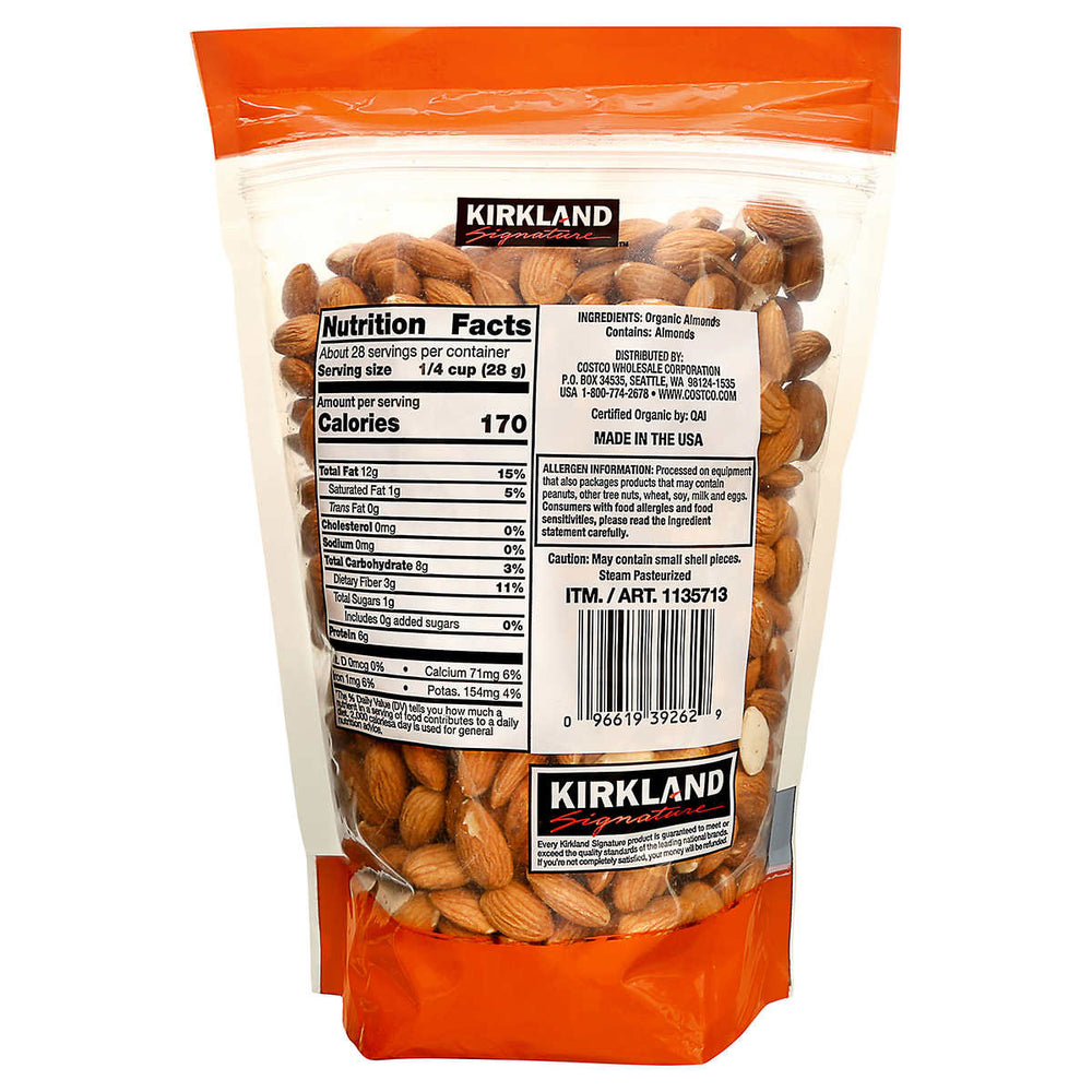 Kirkland Signature Organic Almonds 1.7 Pounds Image 2