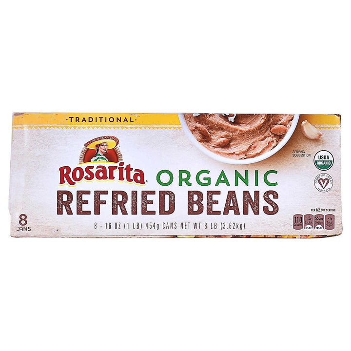 Rosarita Organic Refried Beans 16 Ounce (Pack of 8) Image 1