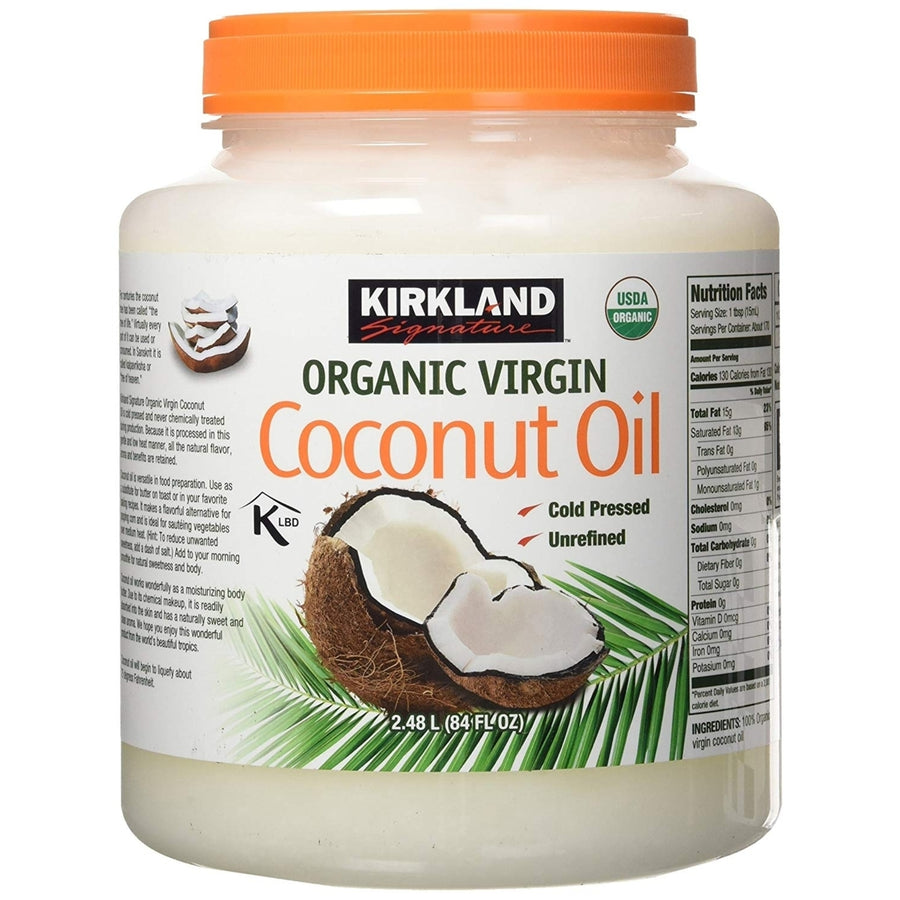 Kirkland Signature Organic Virgin Coconut Oil 84 Fluid Ounce Image 1