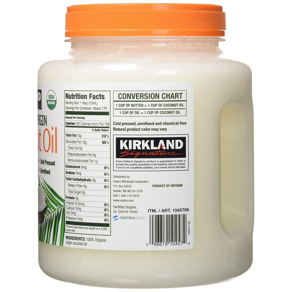 Kirkland Signature Organic Virgin Coconut Oil, 84 fl oz Image 2
