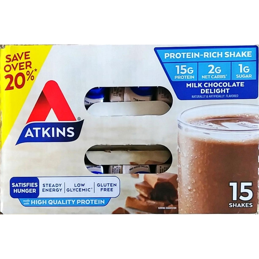 Atkins Milk Chocolate Ready to Drink Shake (15 Pack11 Fluid Ounce) Image 1