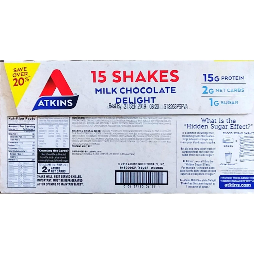 Atkins Milk Chocolate Ready to Drink Shake (15 Pack11 Fluid Ounce) Image 2
