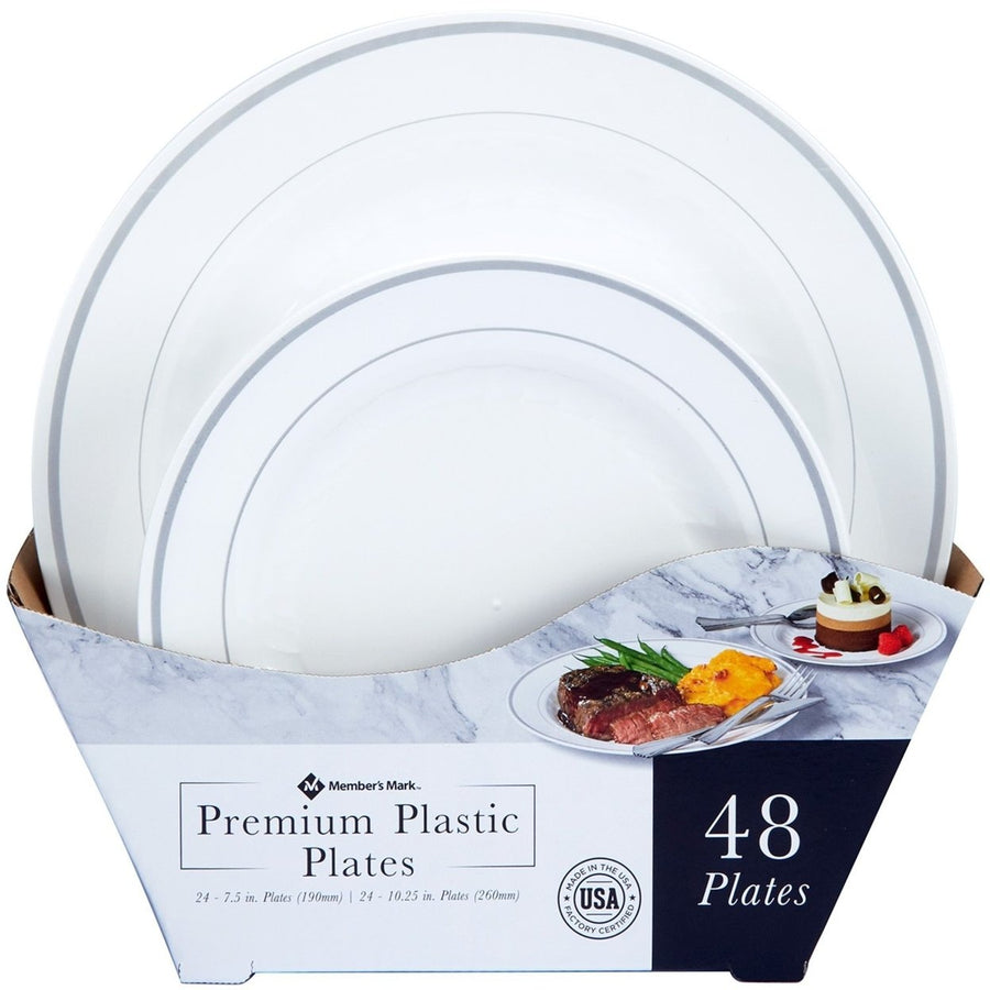 Members Mark Premium Plastic Heavyweight Plates Combo Pack (48 Count) Image 1