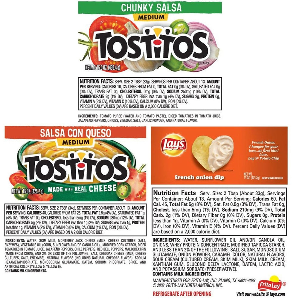 Tostitos Salsa and Lays Dip Variety Pack 15.5 Ounce (Pack of 3) Image 2