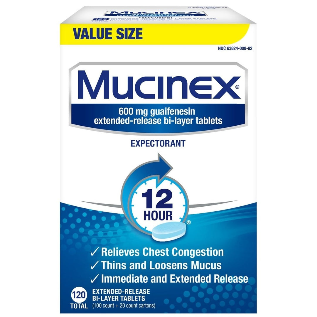 Mucinex 12 Hr Chest Congestion Expectorant Tablets (120 Count) Image 1